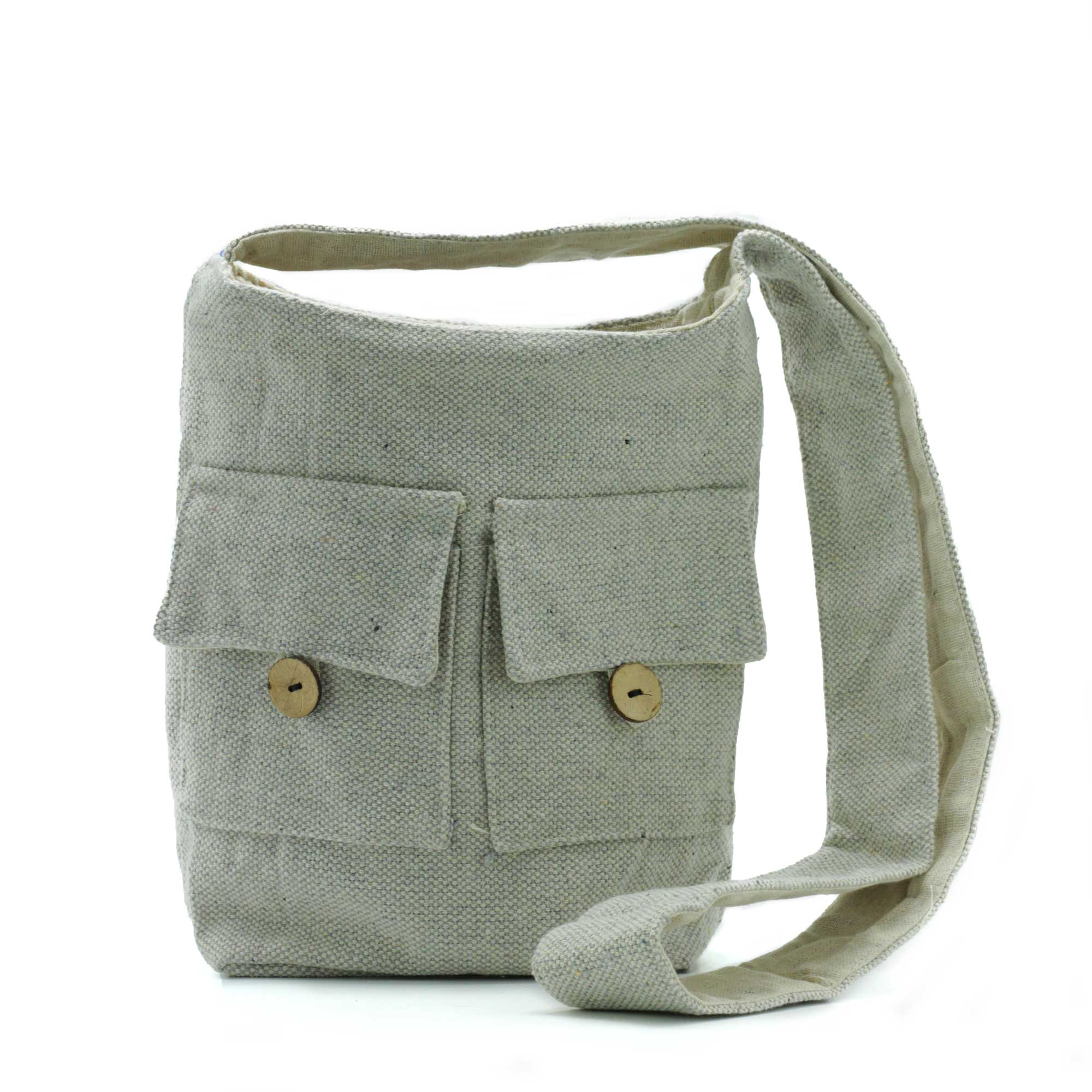 Sac bandoulière gris en coton - écolo chic 