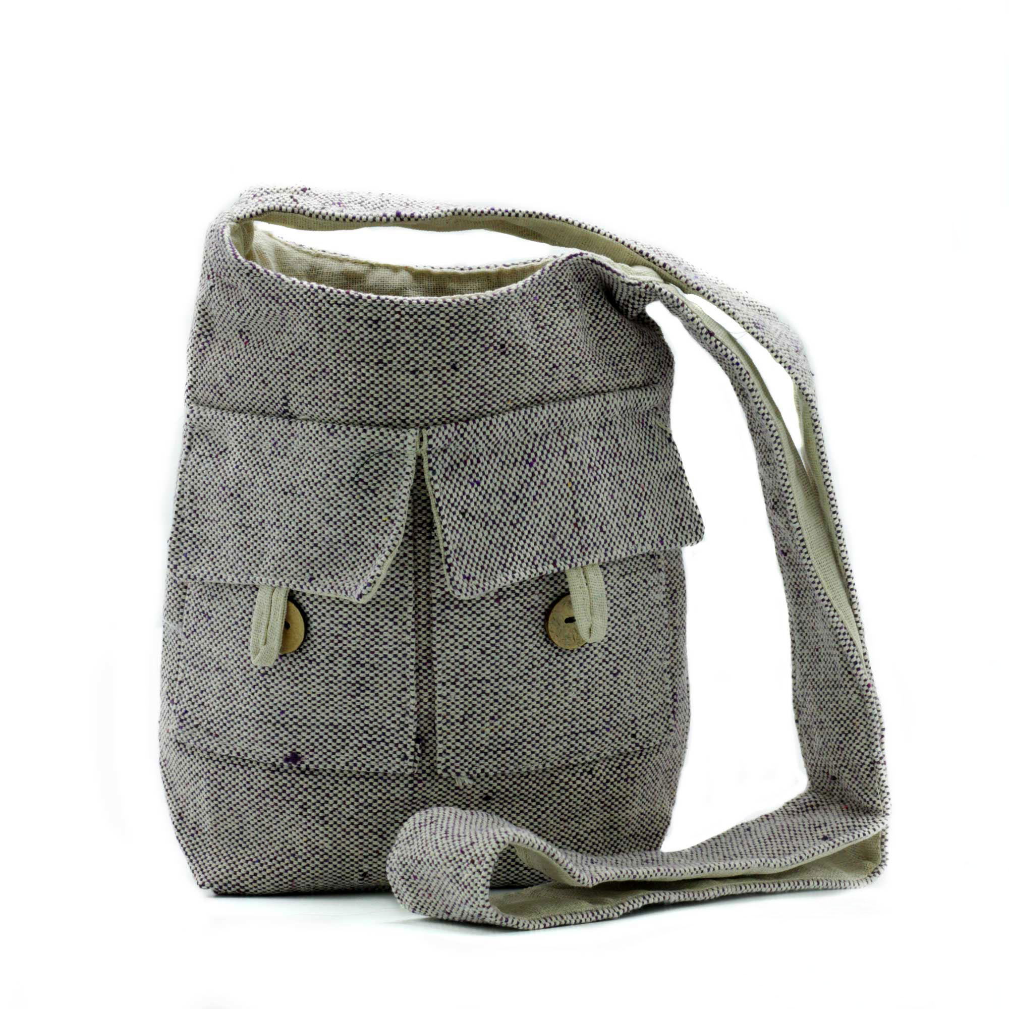 Sac bandoulière lavande en coton - écolo chic 