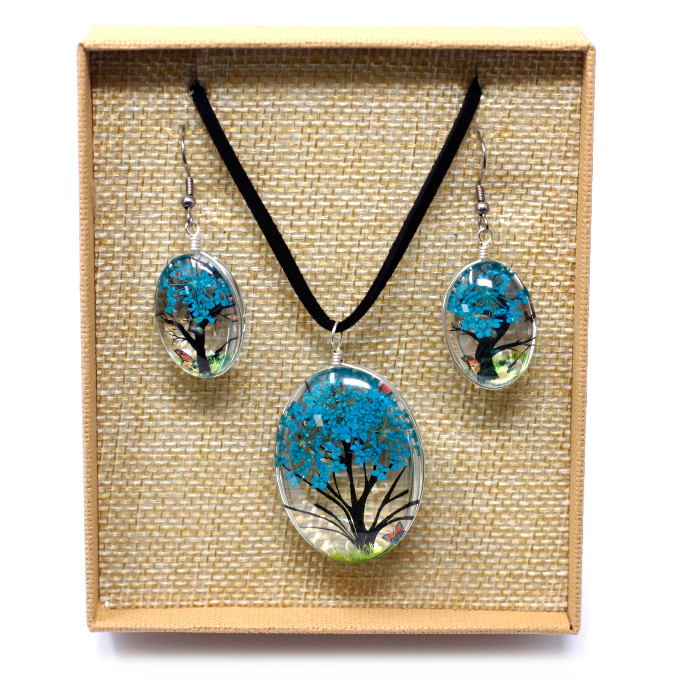 Parure de fleurs naturelles  - Bleu