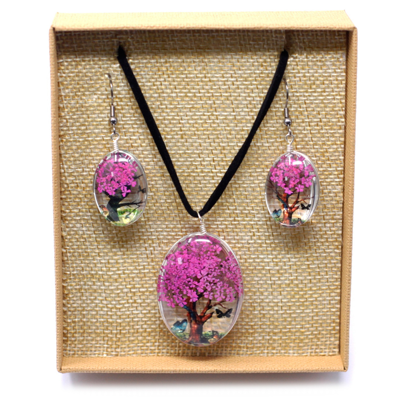 Parure de fleurs naturelles  - Fushia 