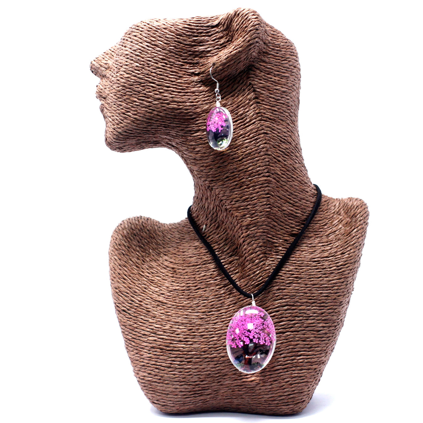 Parure de fleurs naturelles  - Fushia 