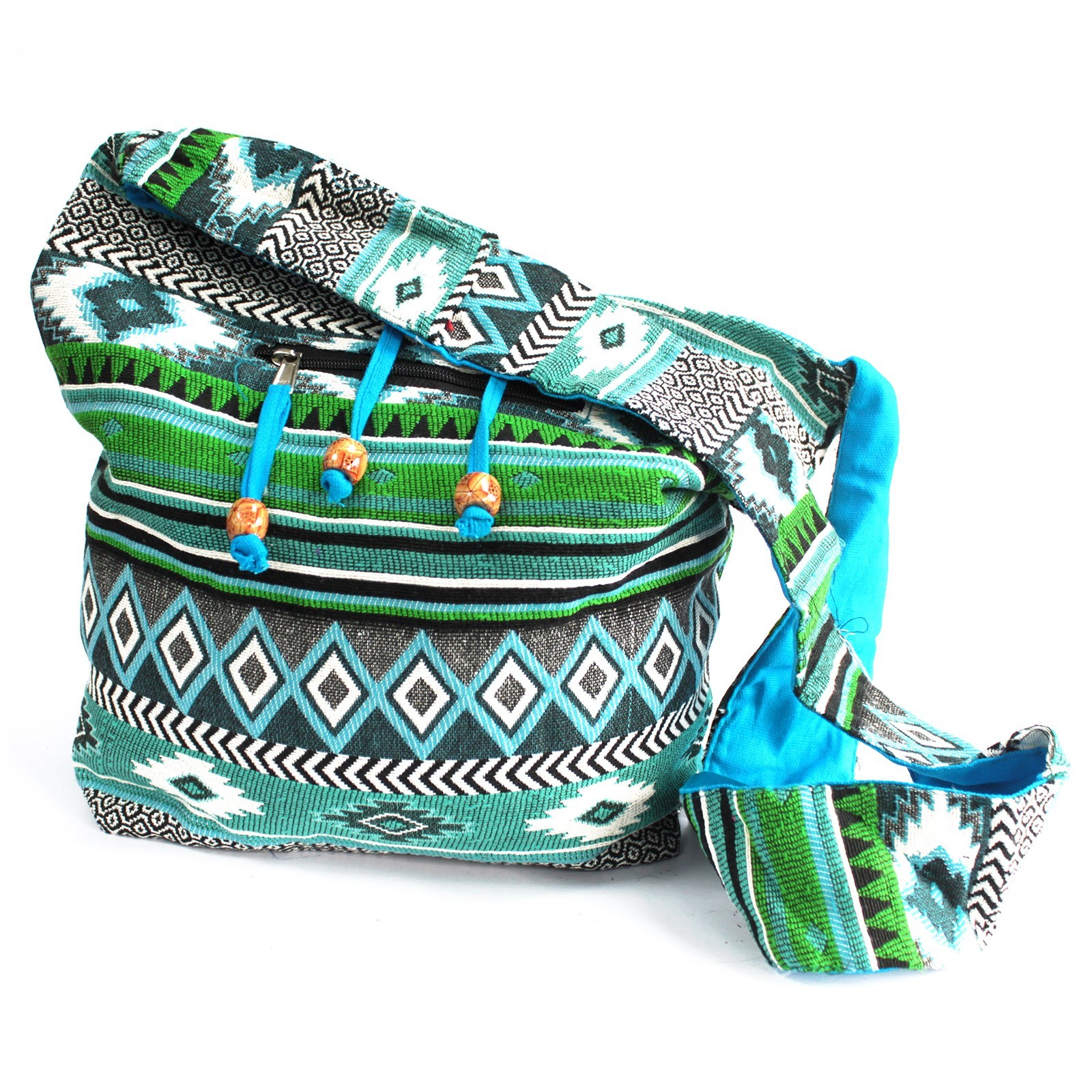 Sac à bandoulière ethnique - Vert turquoise 