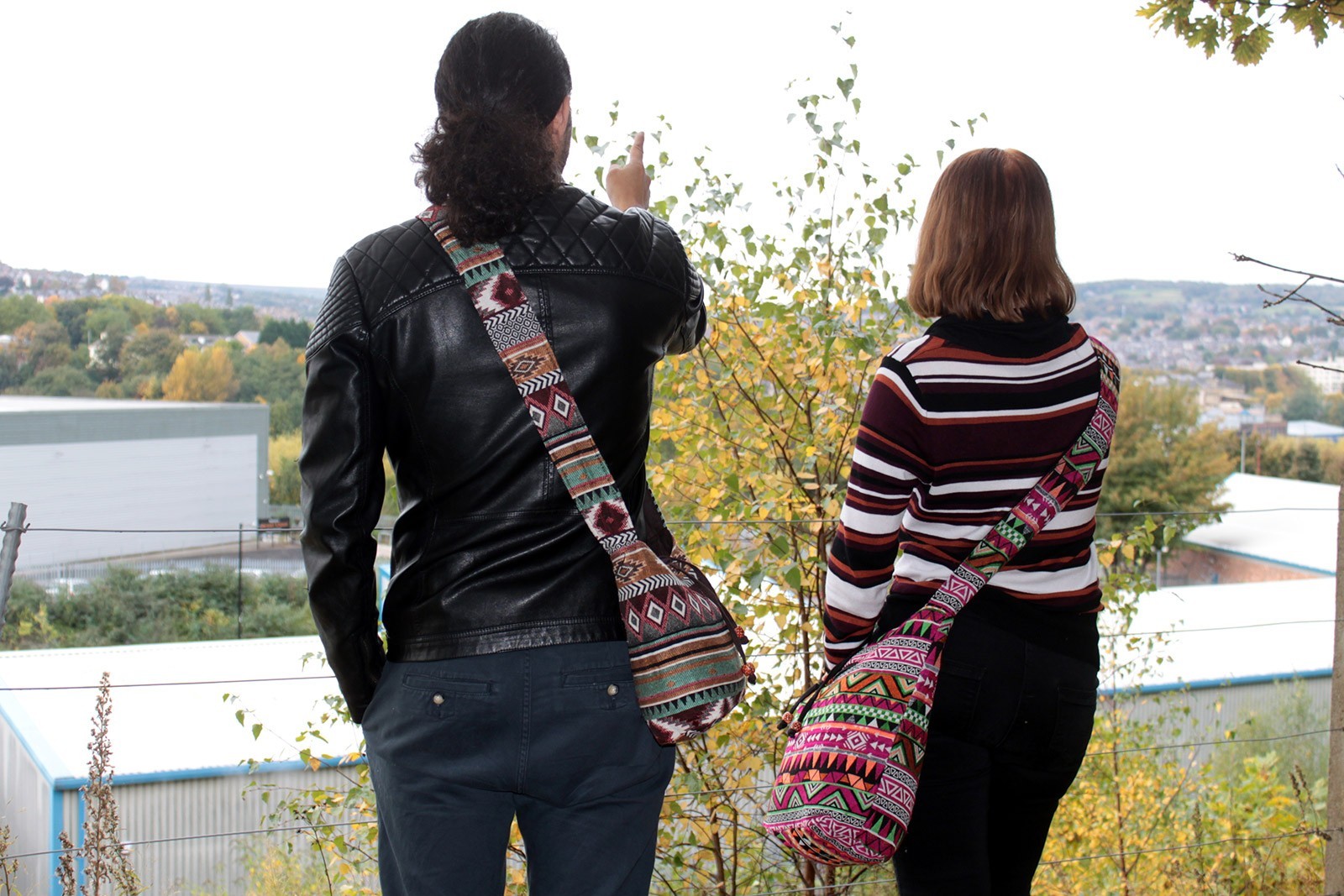 Sac à bandoulière ethnique - Rose 