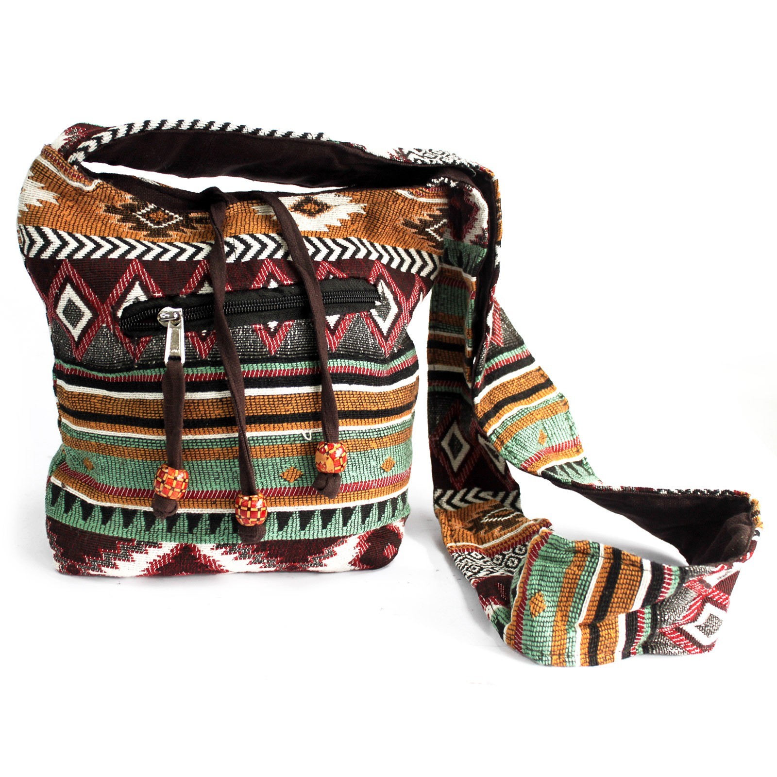 Sac à bandoulière ethnique - Marron