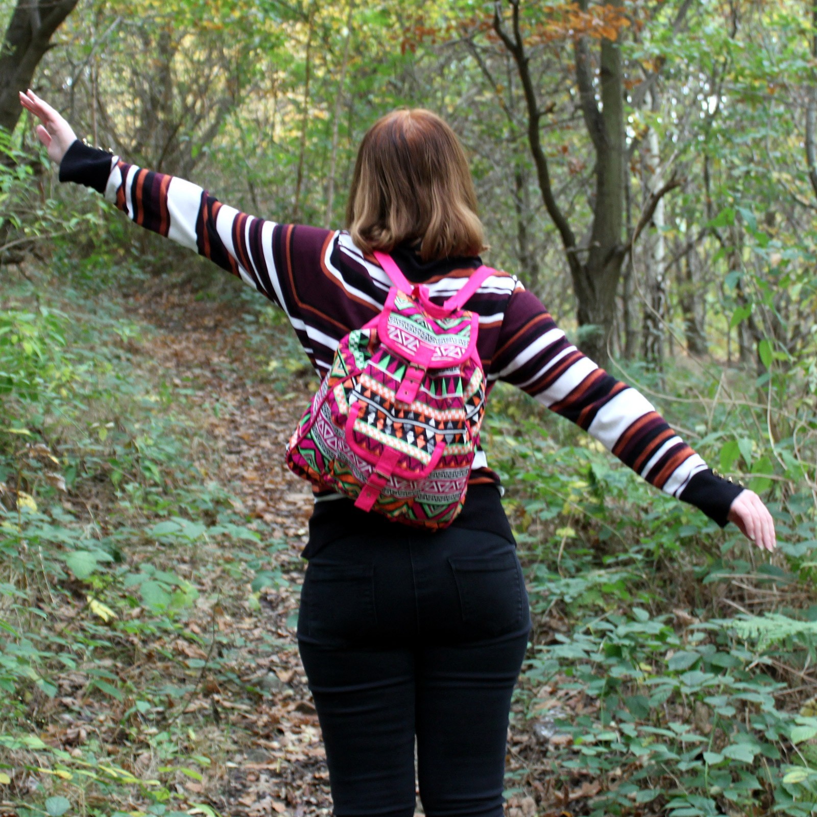 Sac à dos ethnique - Rose 