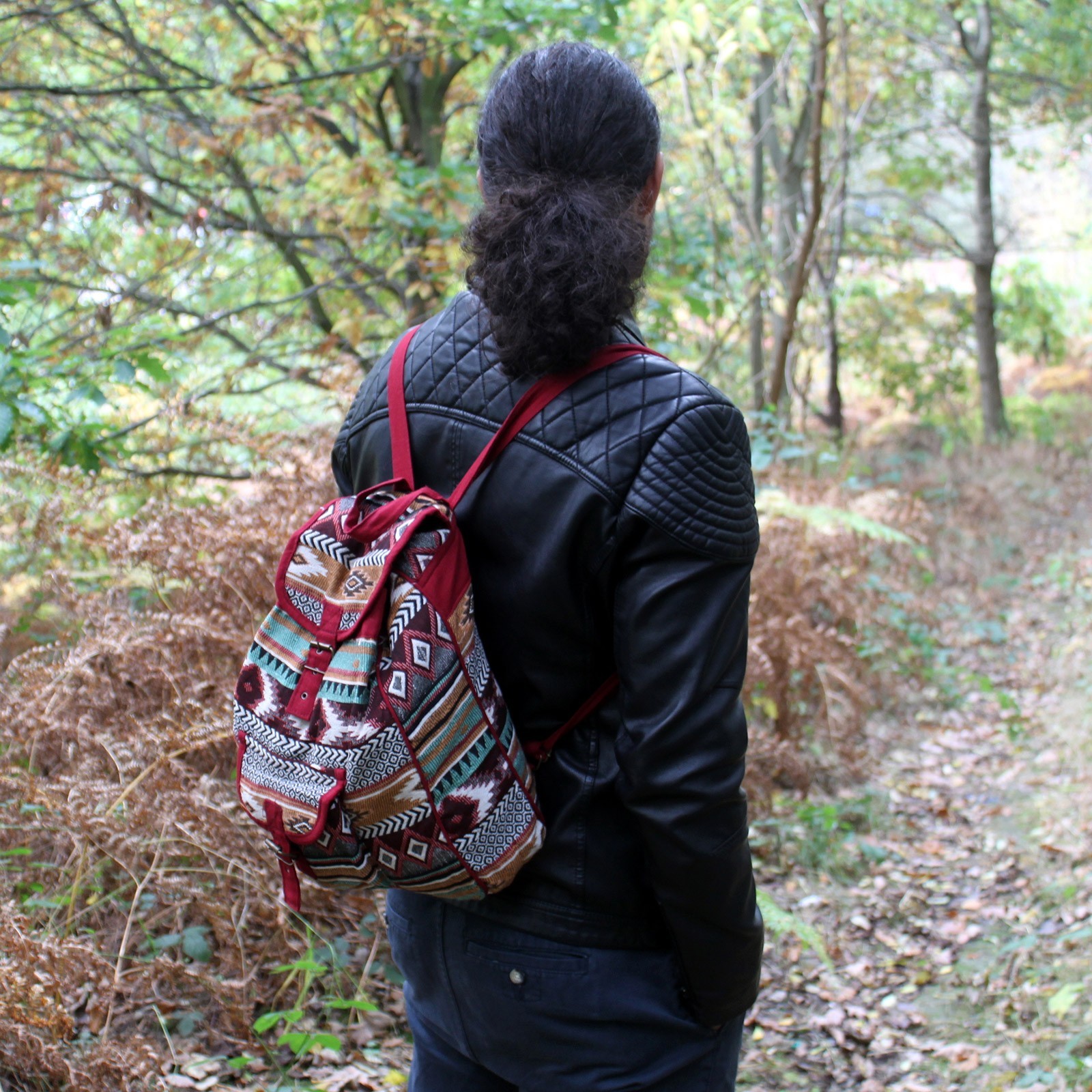 Sac à dos ethnique - Marron
