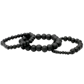 Bracelet de Perles en Bois Noir – Artisanat Indonésien Authentique
