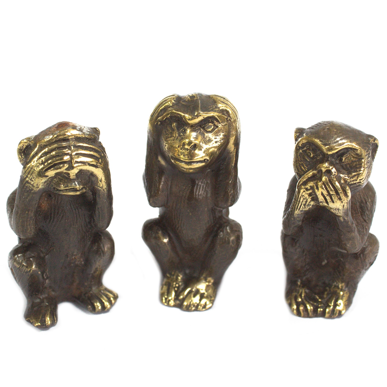 3 Statues singes « Ne voyez pas , n'entendez pas, ne dites pas le mal »