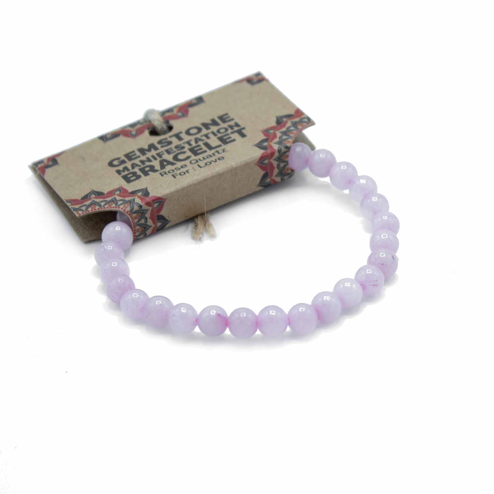 Bracelet pierres semi-précieuses - Quartz Rose - L'Amour