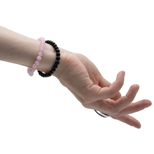Bracelet pierres semi-précieuses - Quartz Rose - L'Amour
