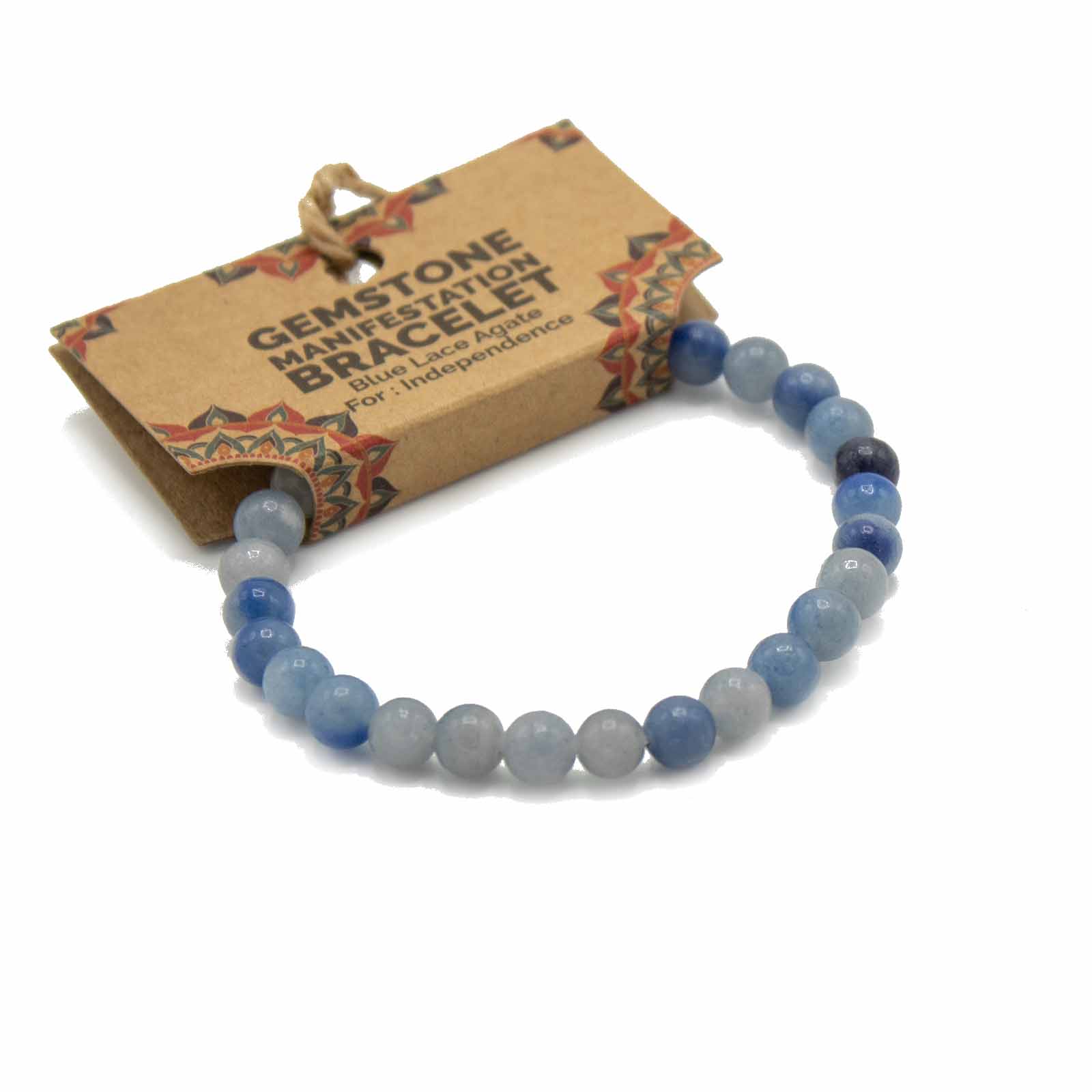 Bracelet Pierres semi-précieuses – Agate à Dentelle Bleue – Indépendance