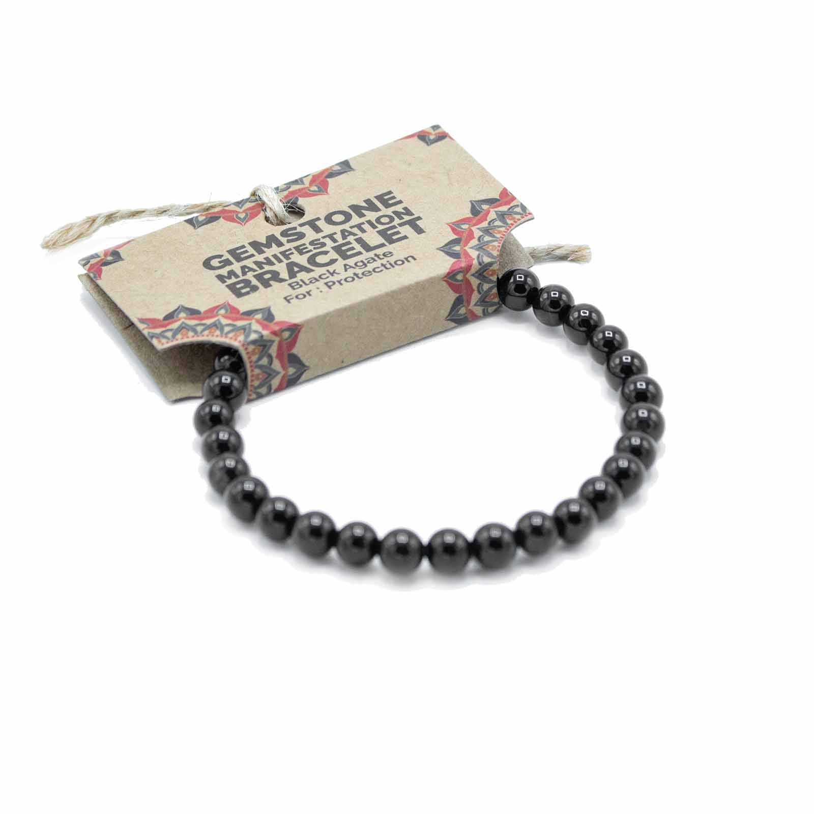 Bracelet Pierres semi-précieuses Agate Noire – Protection & Force Intérieure