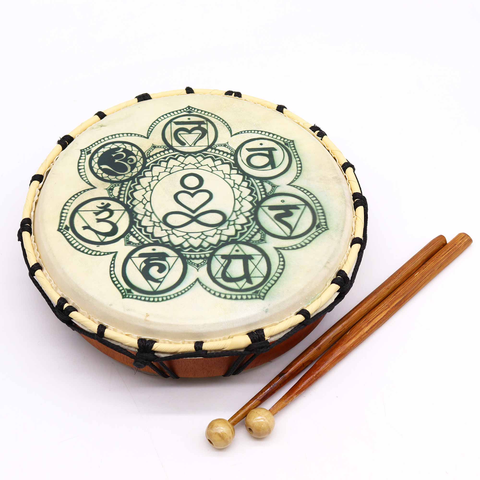 Tambour Chamanique Mandala 20 cm avec Baguettes : Une Merveille d’Harmonie Sacrée