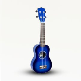 Ukulélé Soprano Artisanal - Finition Sunburst Blue Sunburst (4 cordes)