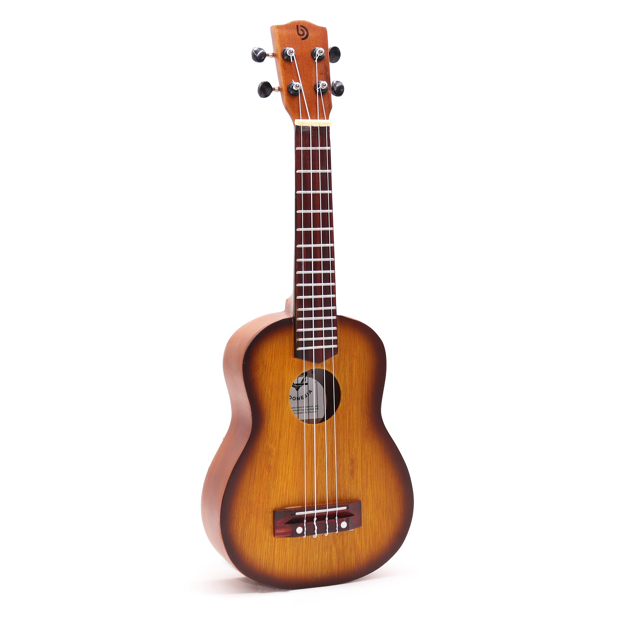 Ukulélé Soprano Artisanal - Finition Orange Sunburst (4 cordes)