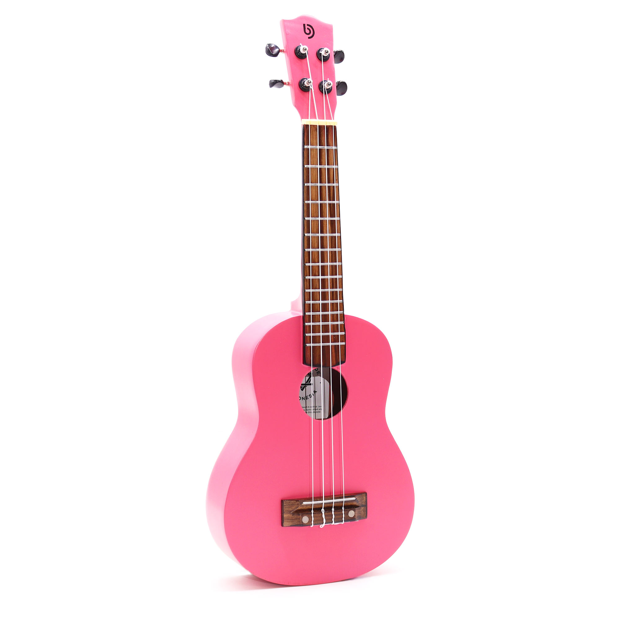 Ukulélé Soprano Artisanal - Finition rose vif (4 cordes)