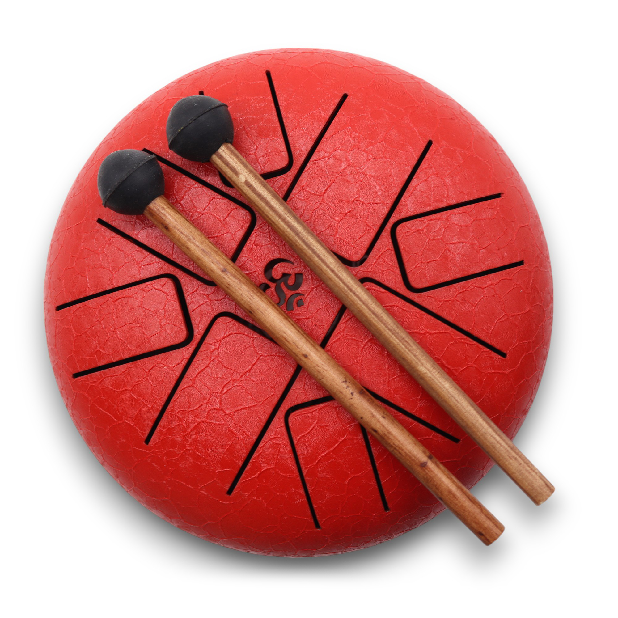 Tambour Happy à langue d'acier - Omm rouge - 16 cm