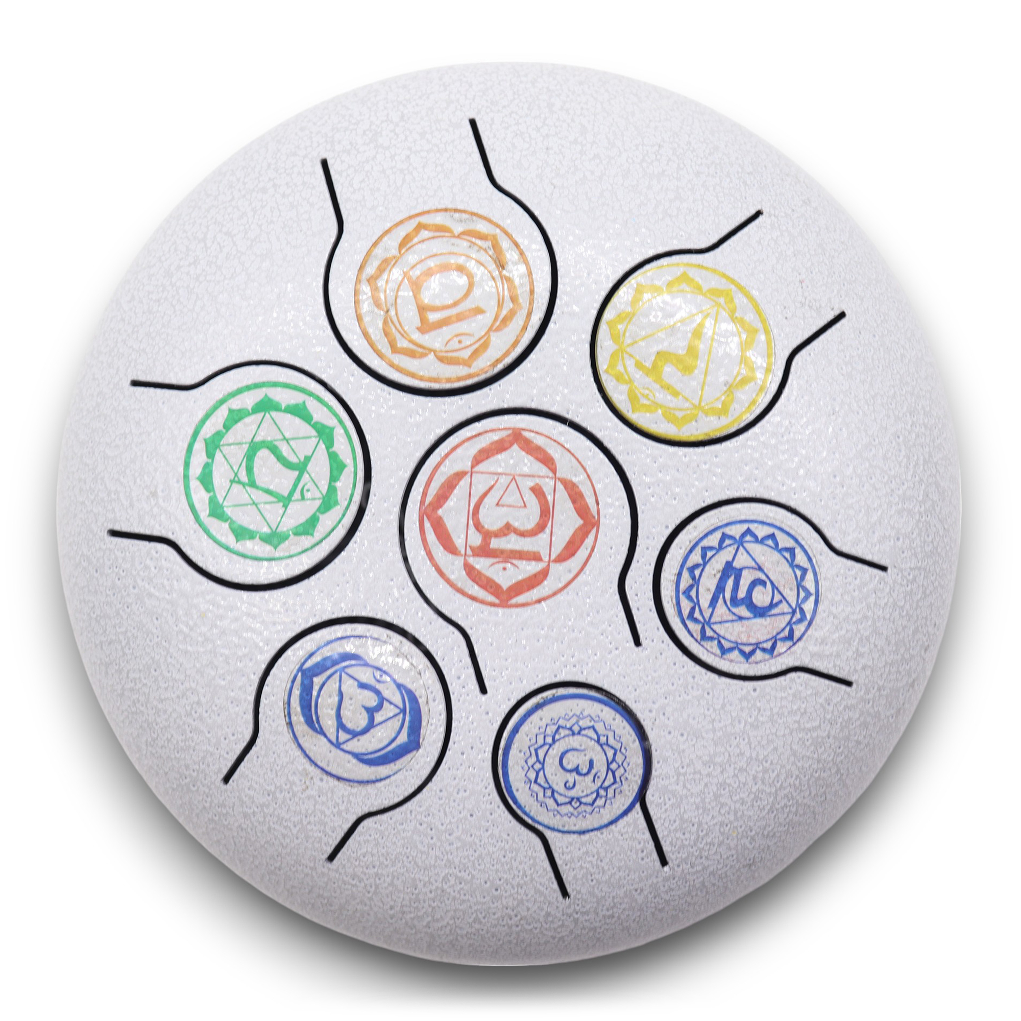 Tambour à langue d'acier - 7 Chakras - 18cm