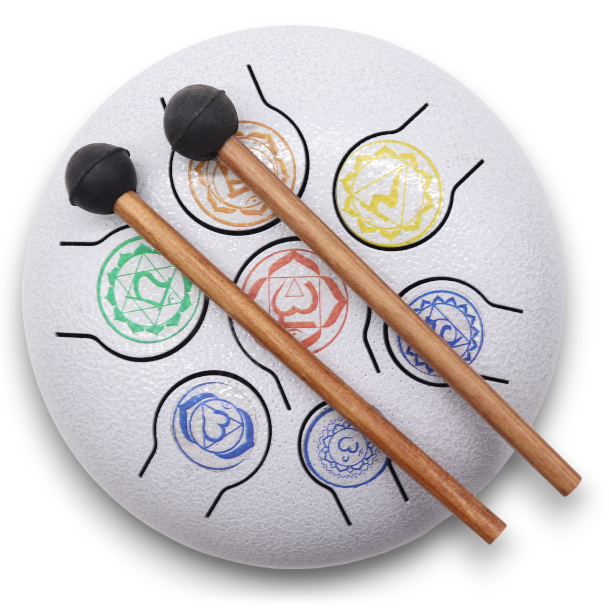 Tambour à langue d'acier - 7 Chakras - 18cm