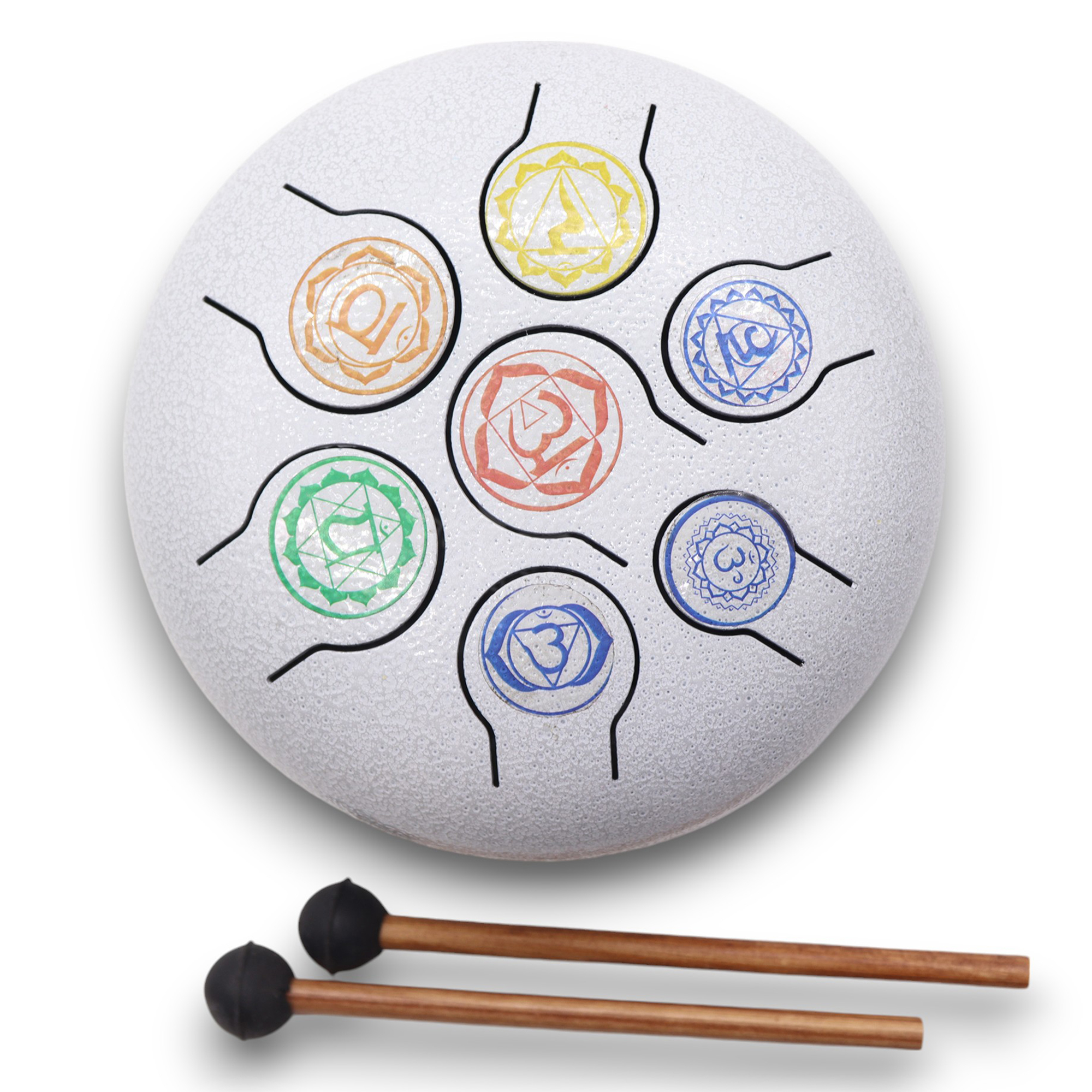 Tambour à langue d'acier - 7 Chakras - 18cm