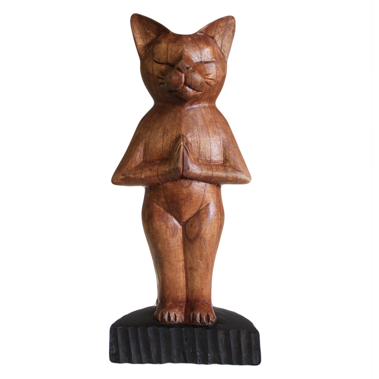 Chat Yoga Sculpté à la Main - Posture debout