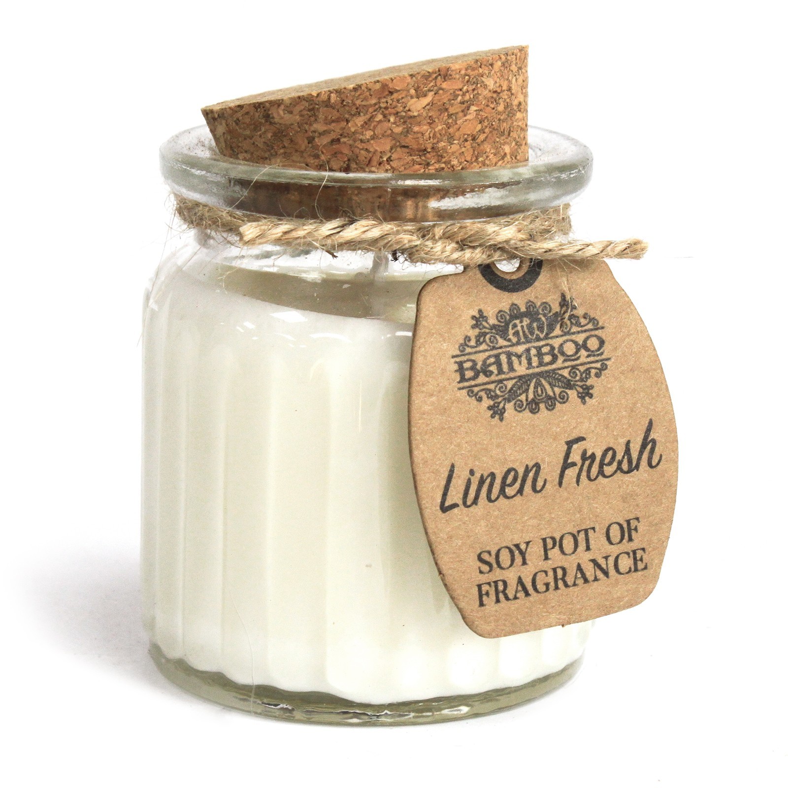 Bougie de soja en pot parfumée – Lin frais 