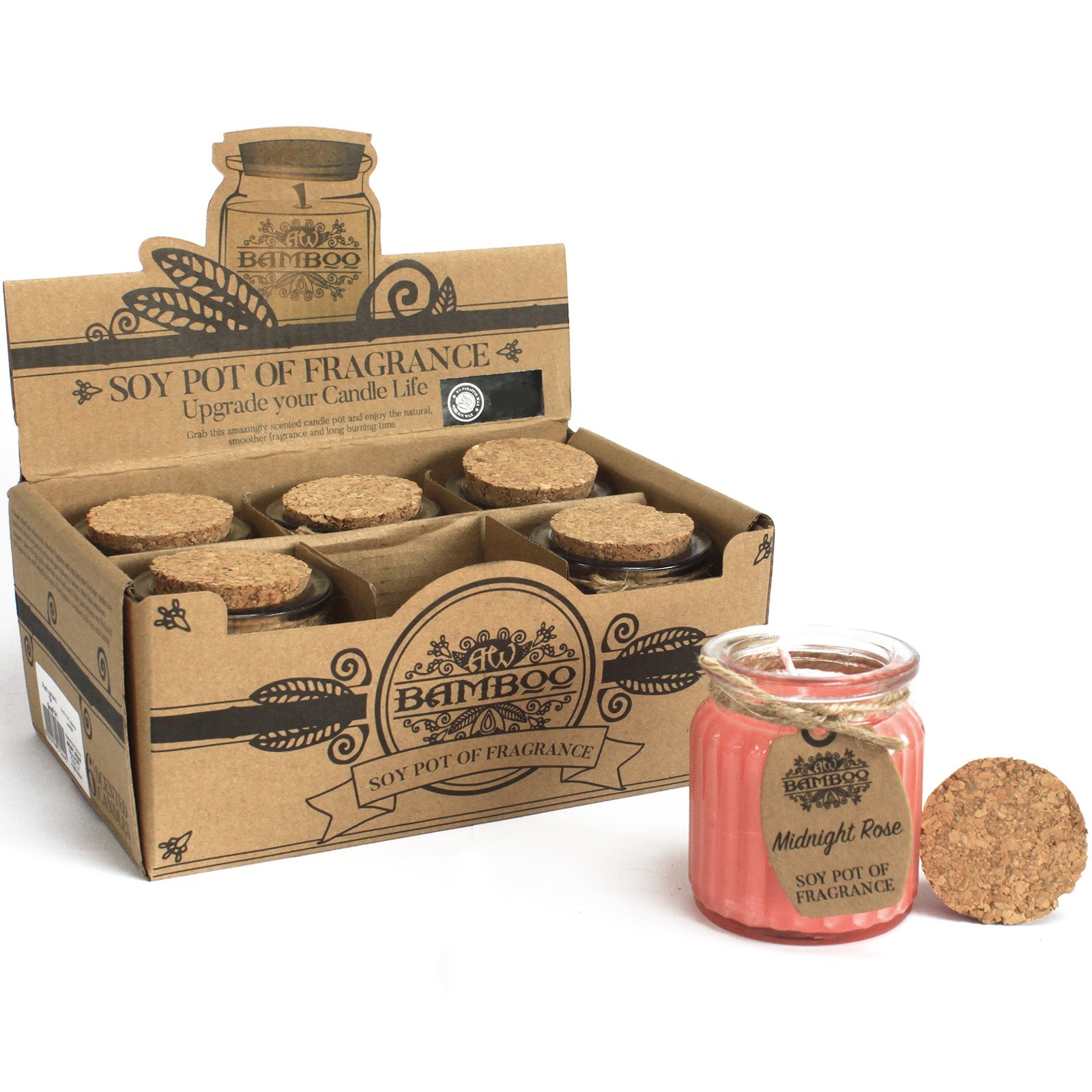 Bougie de soja parfumée – Rose de minuit