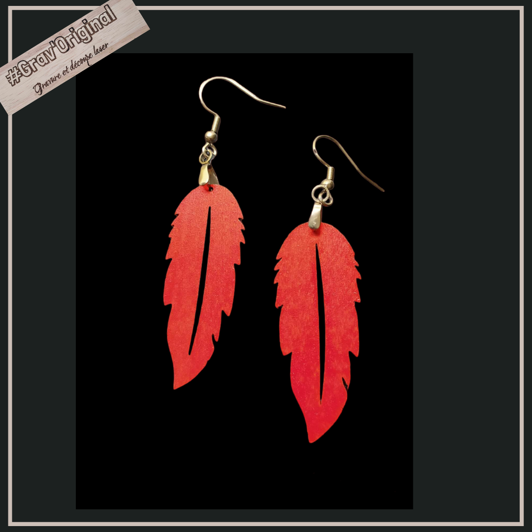 Boucles d'oreille plume
