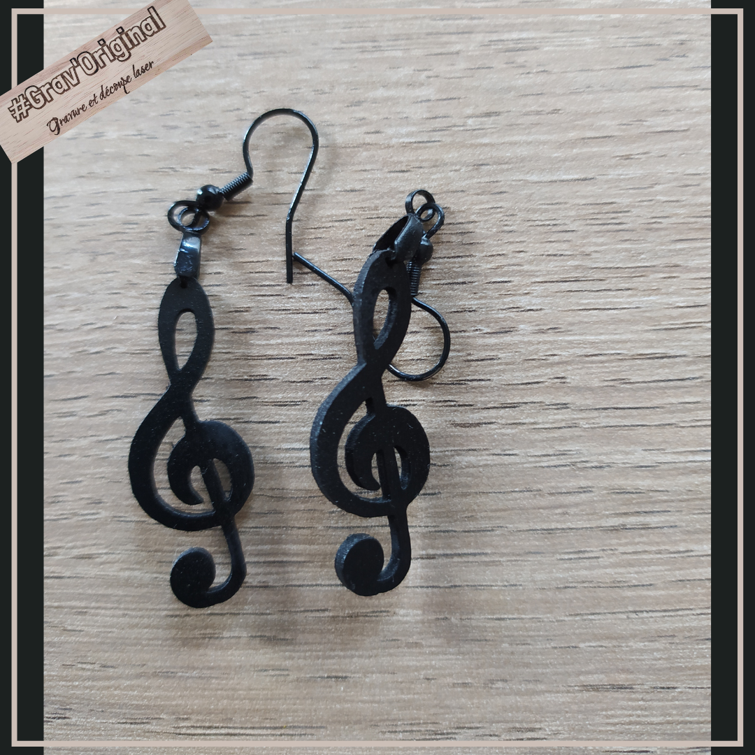 Boucles d'oreille #3 clé de sol