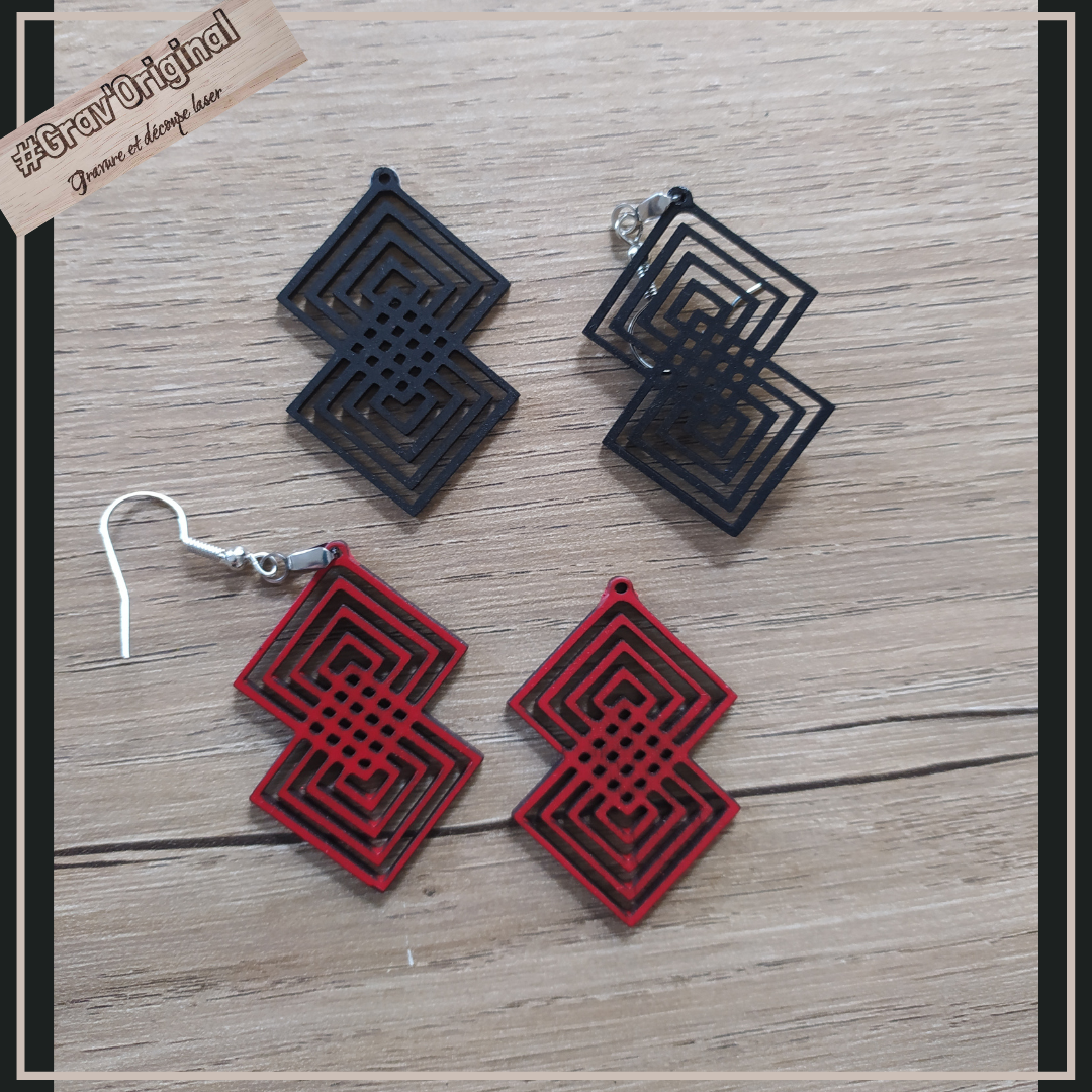 boucles d'oreille en bois #8