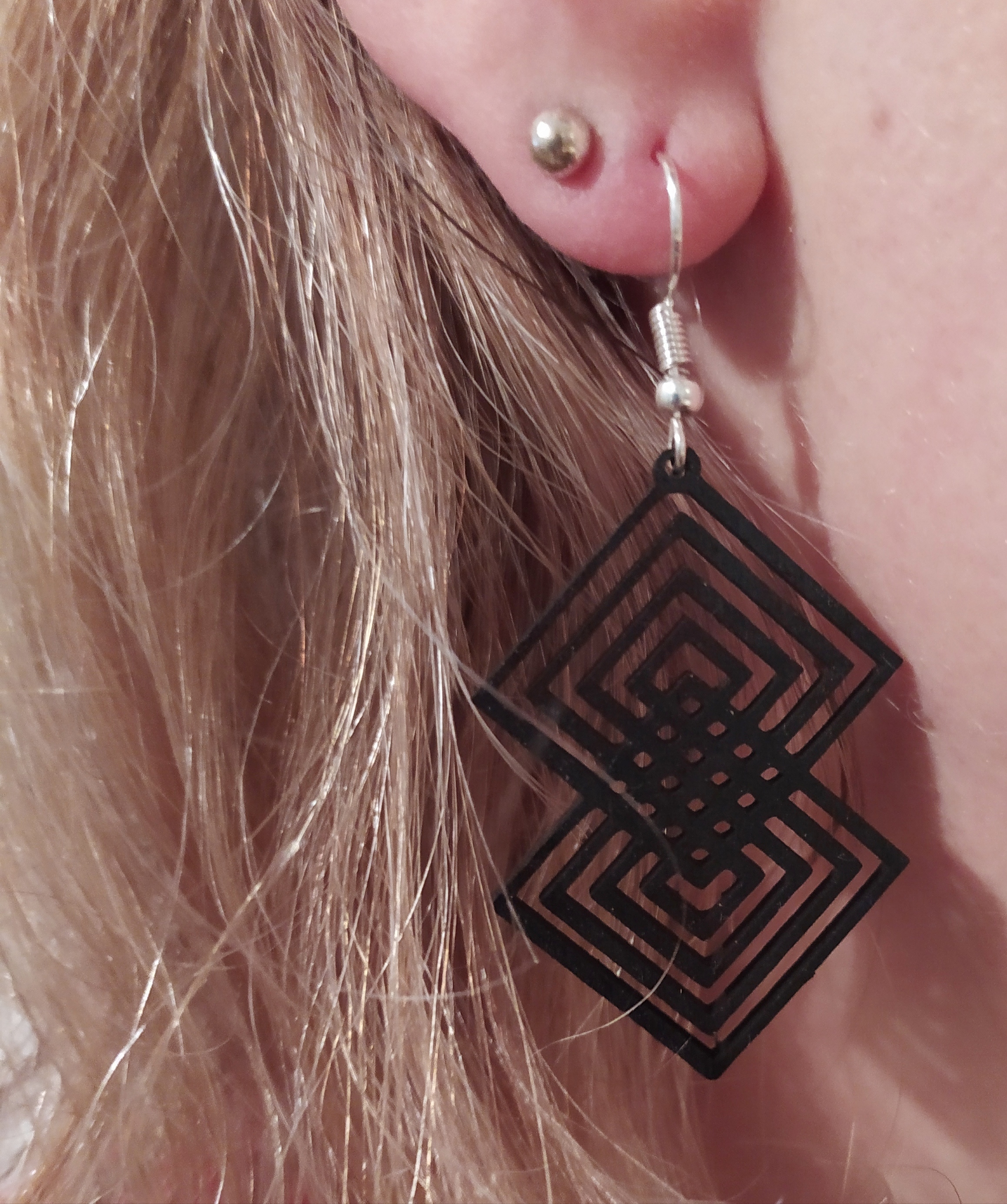 boucles d'oreille en bois #8