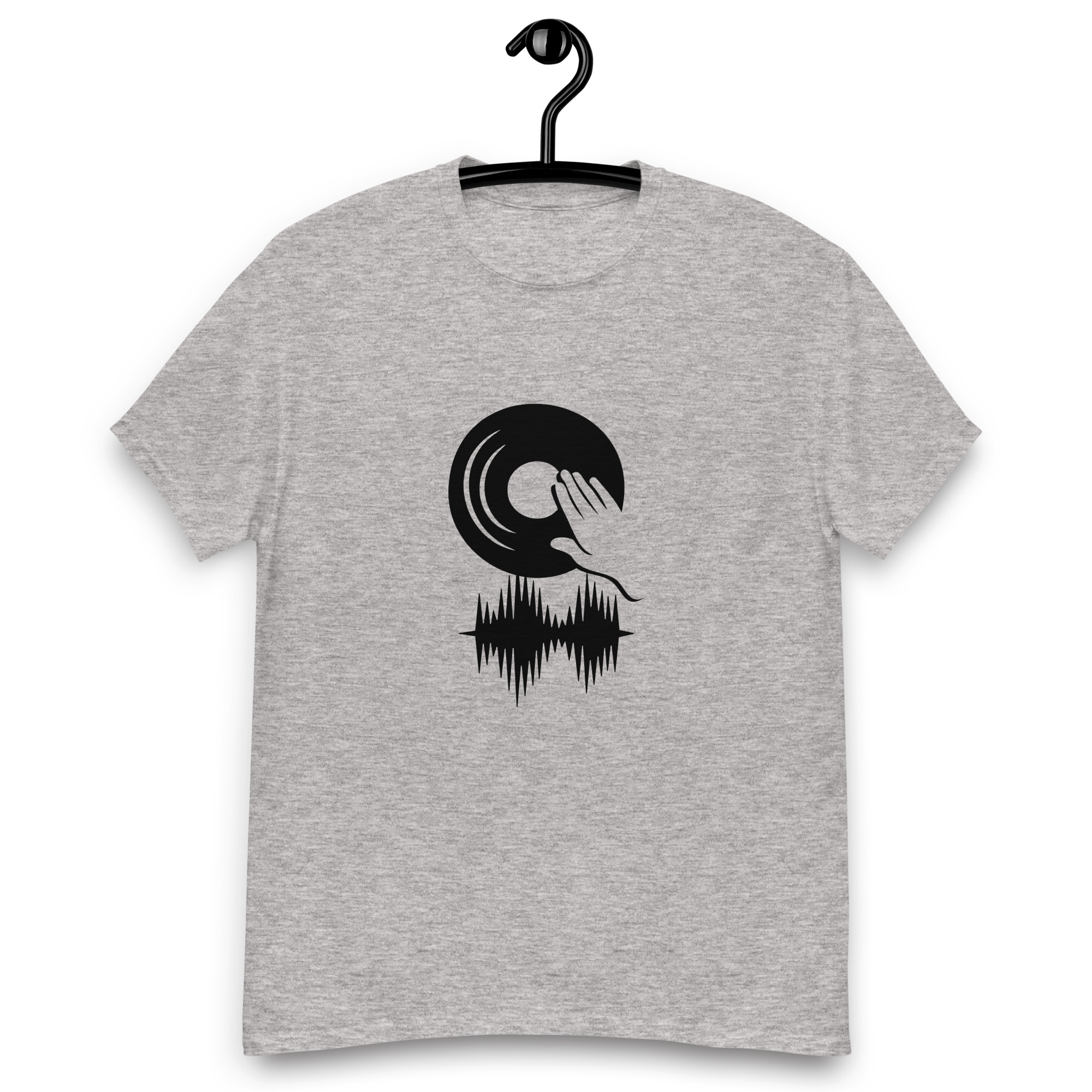 la main sur le vinyle