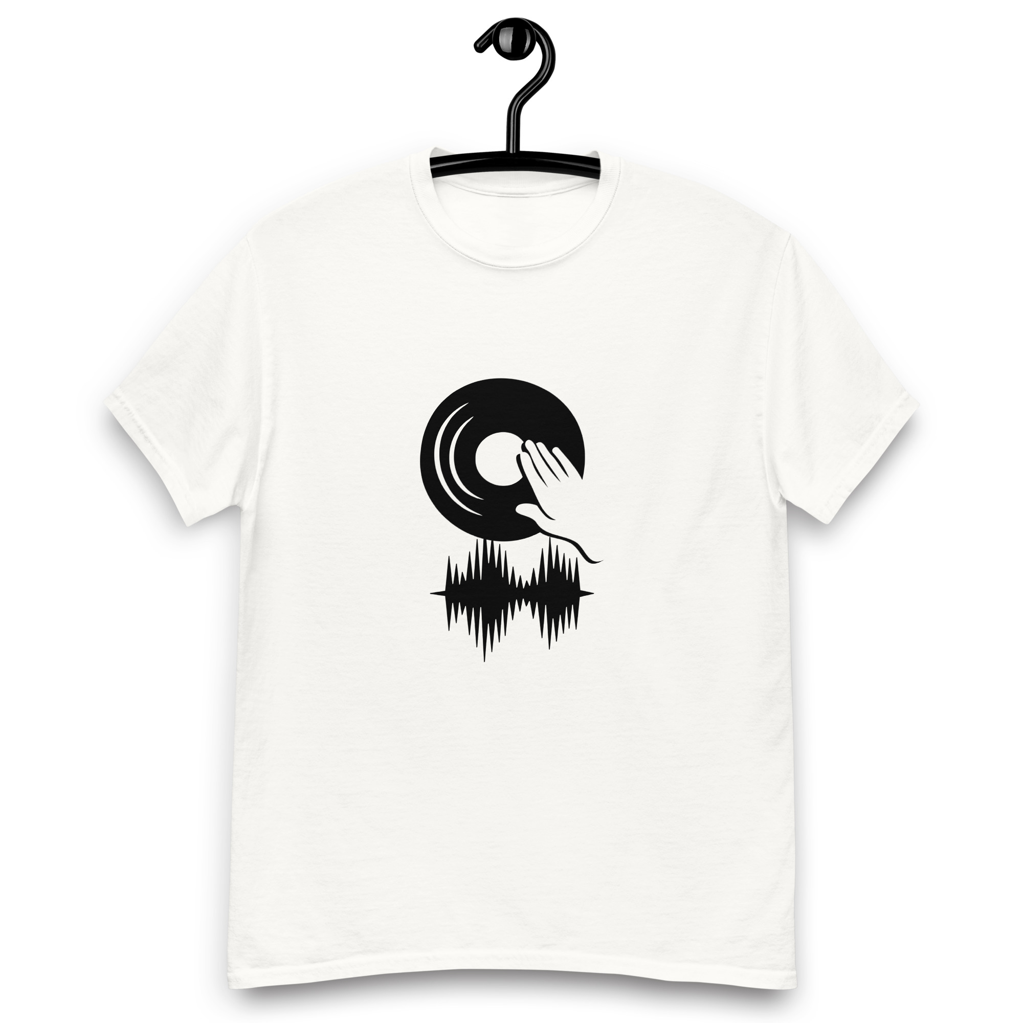 la main sur le vinyle