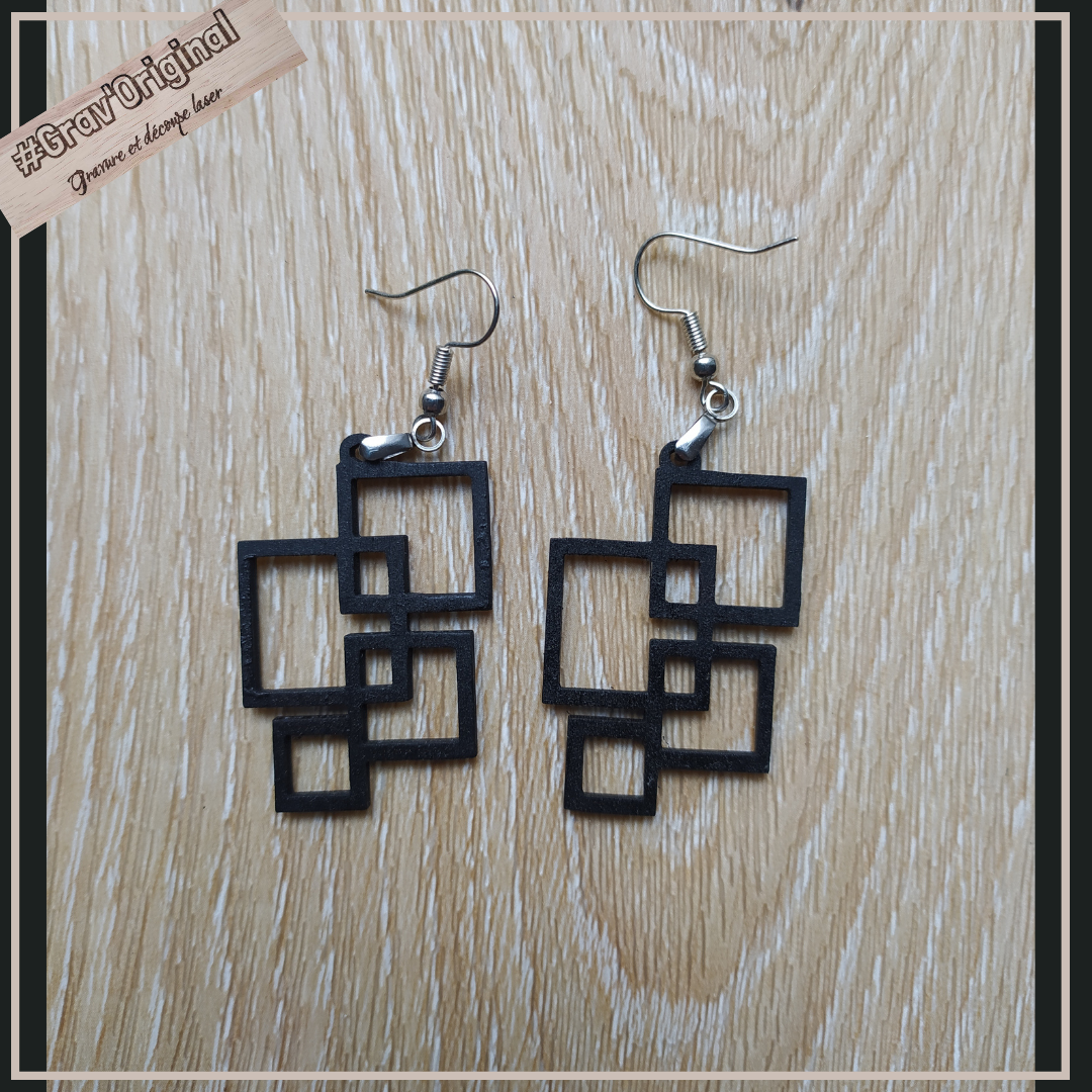 Boucles d'oreille en bois #18