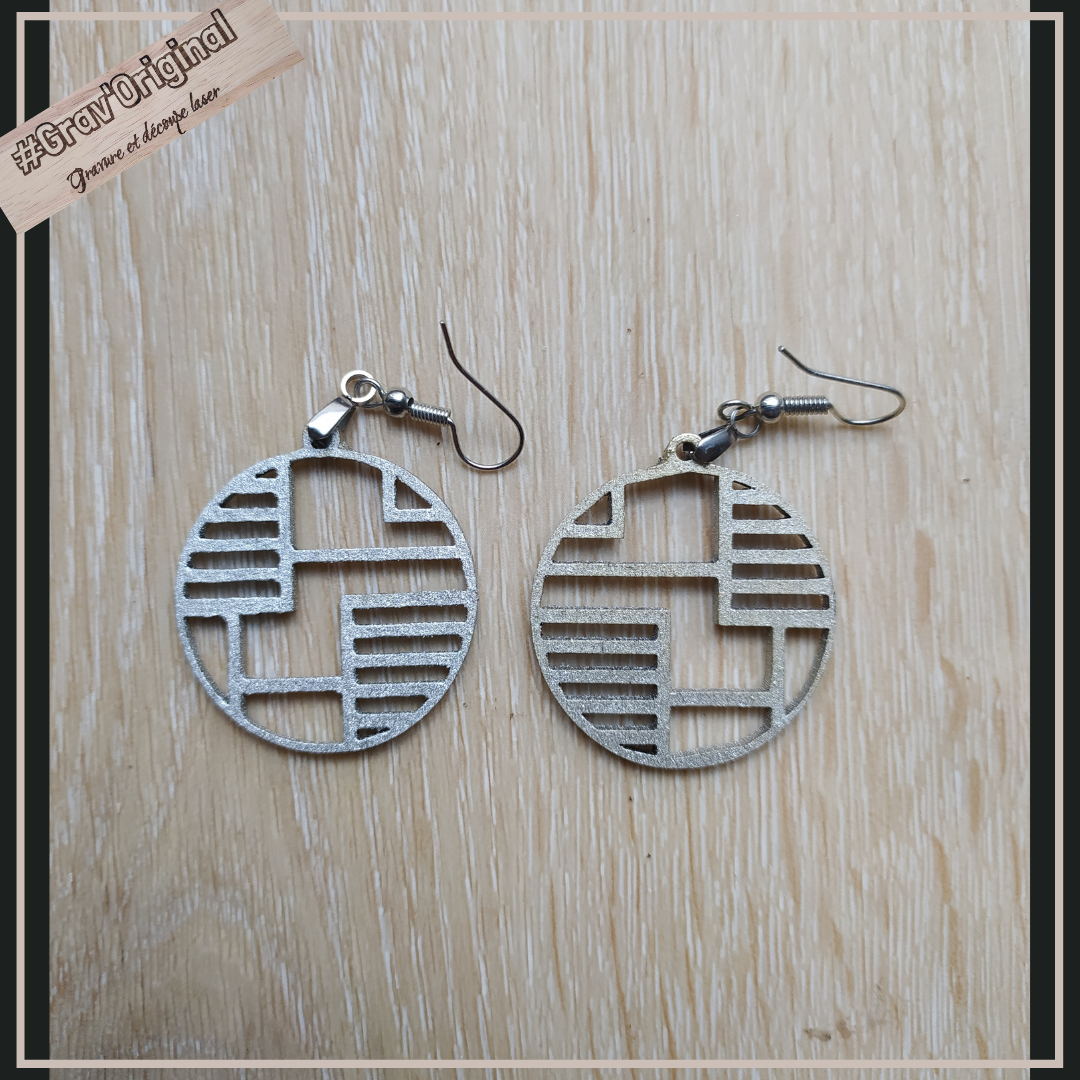 Boucles d'oreille en bois #20