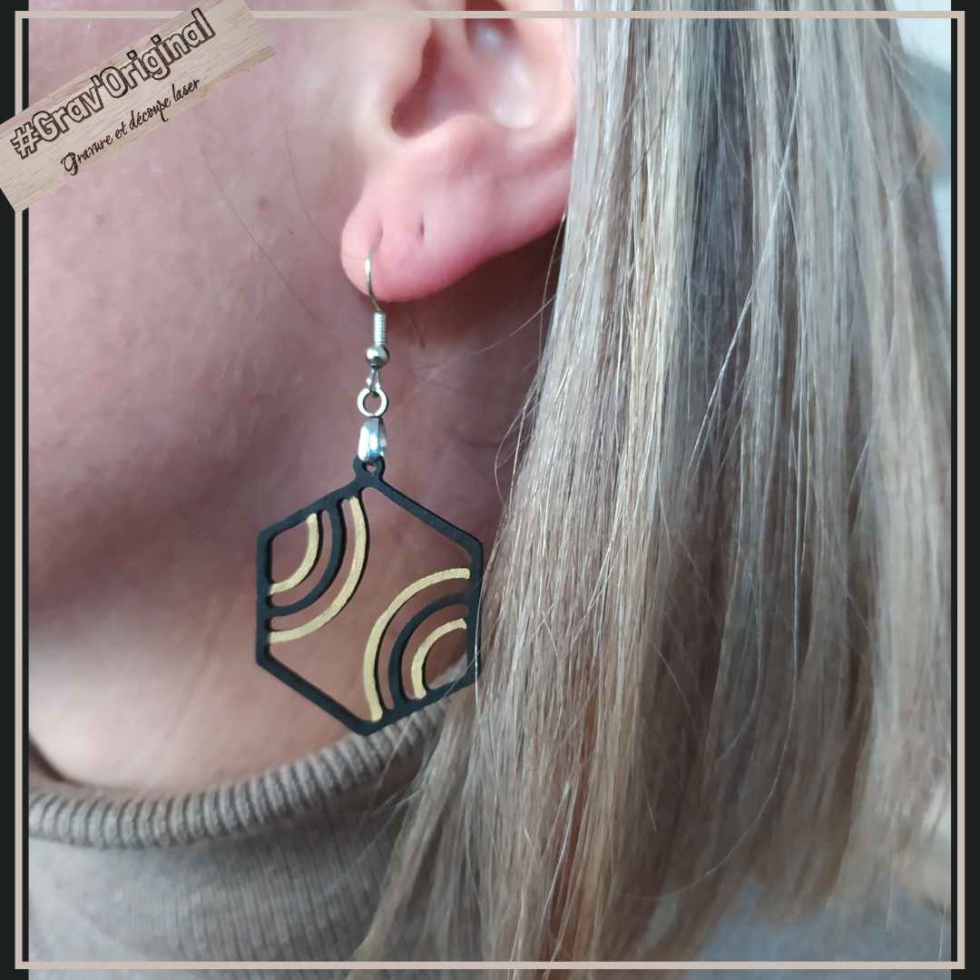Boucles d'oreille en bois #21