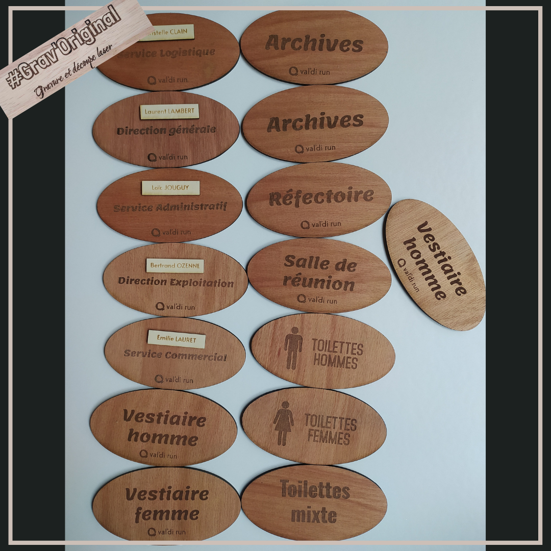 Plaque de porte en bois à personnaliser