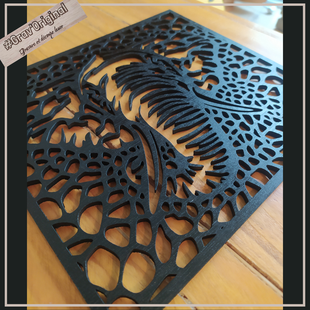 Décoration murale en bois "Head of elephant"