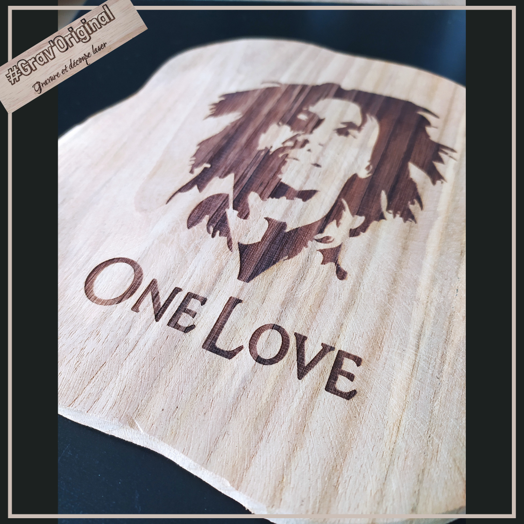 Bob Marley - One Love - gravure sur bois