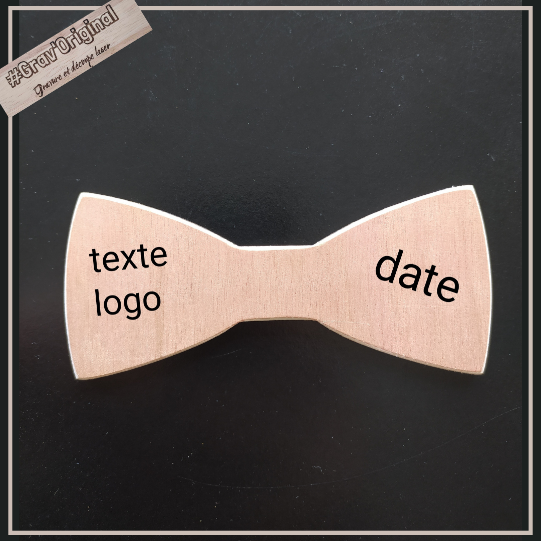 Noeud papillon "étoiles" en bois 