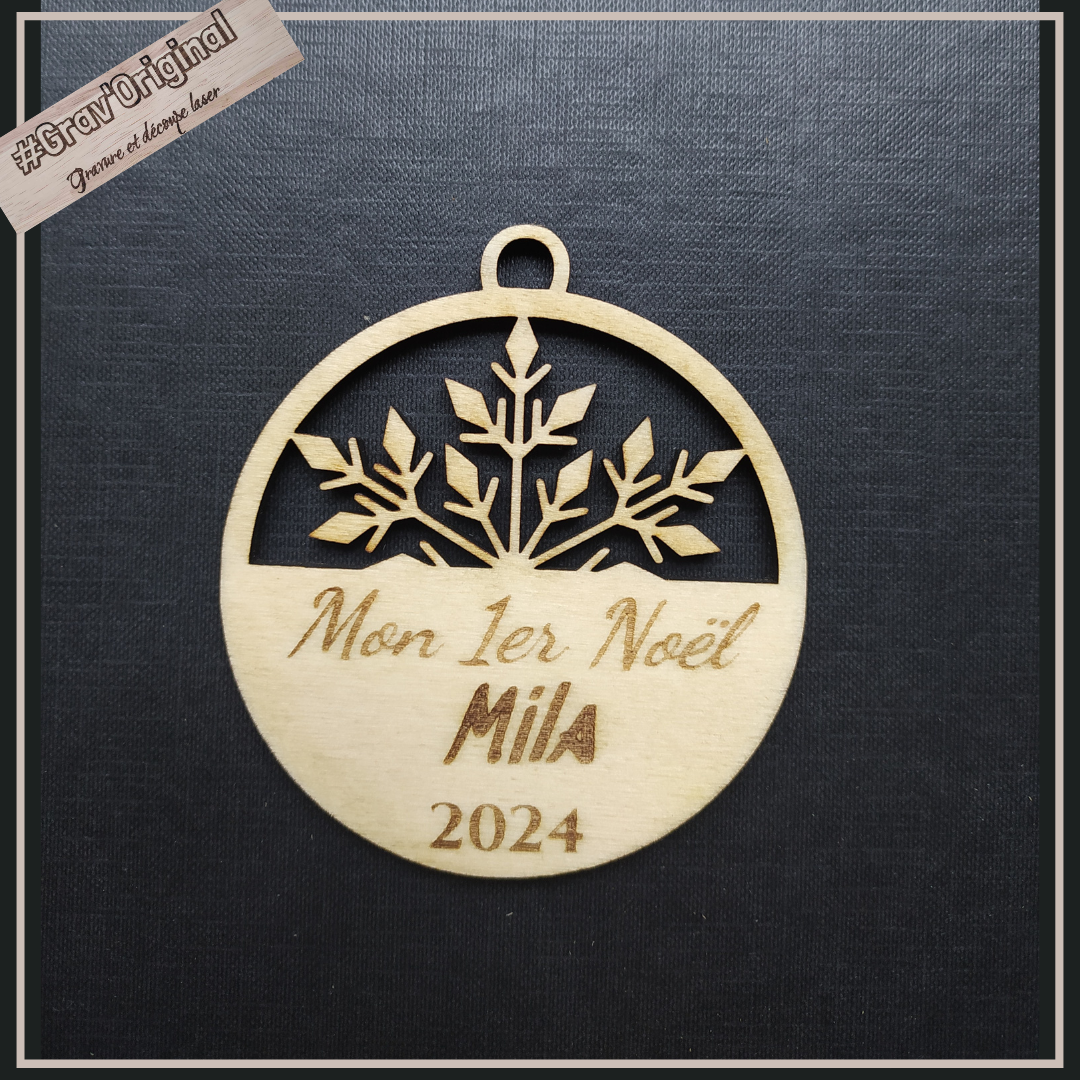 Boule de Noël avec prénom personnalisable 