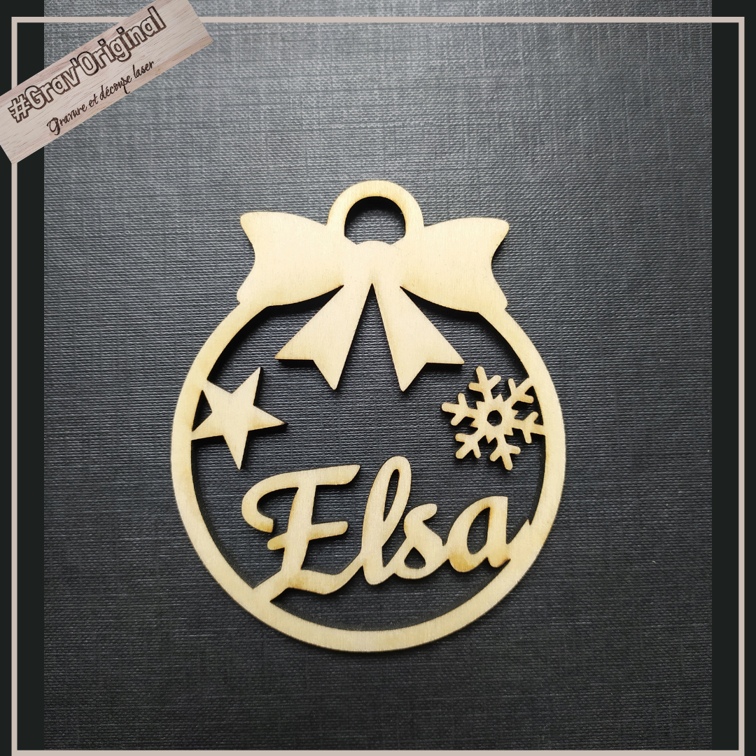 Boule de Noël avec prénom personnalisable 