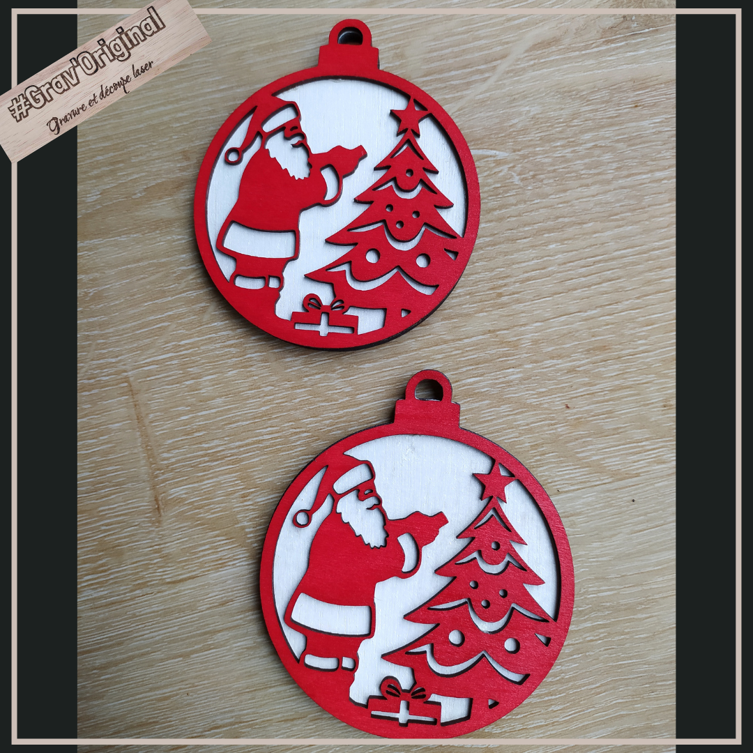 Boule "Père Noël" en bois