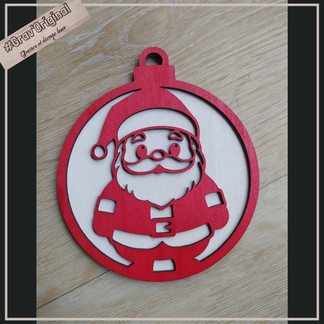 Boule "Père Noël" en bois