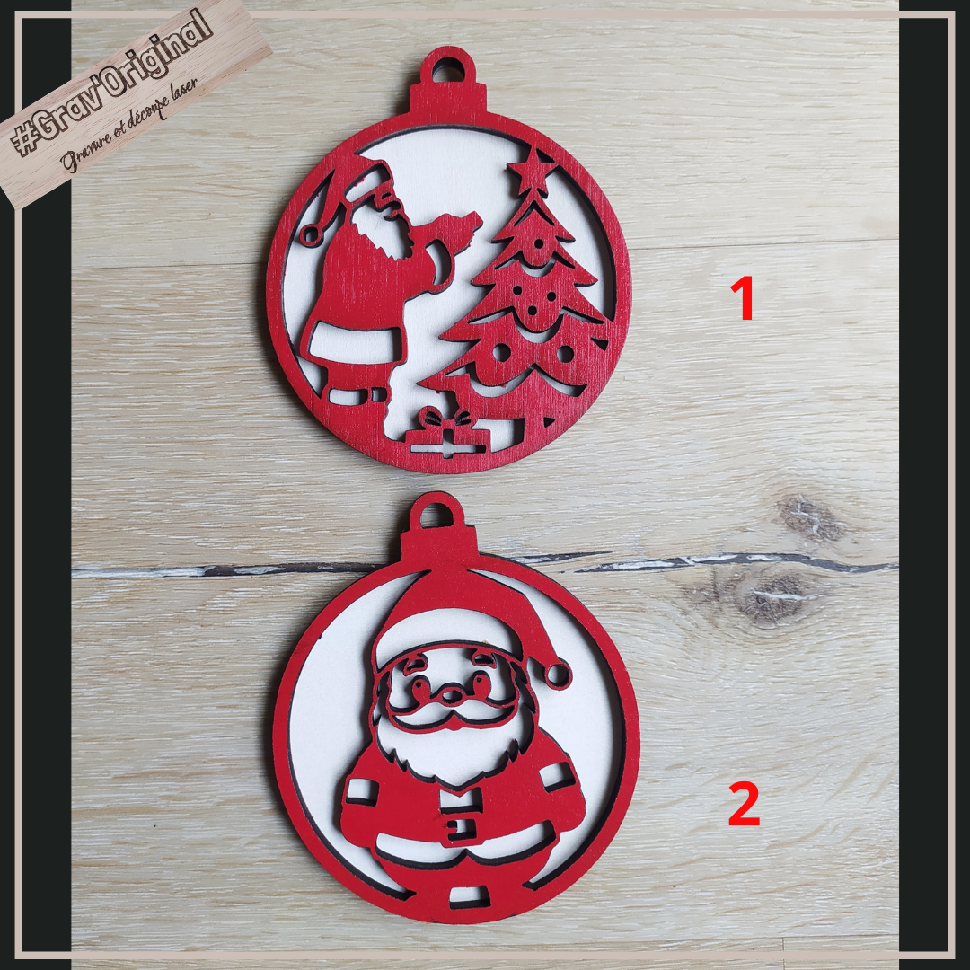 Boule "Père Noël" en bois