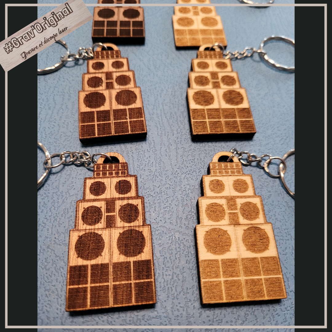 Porte clés en bois "stack"