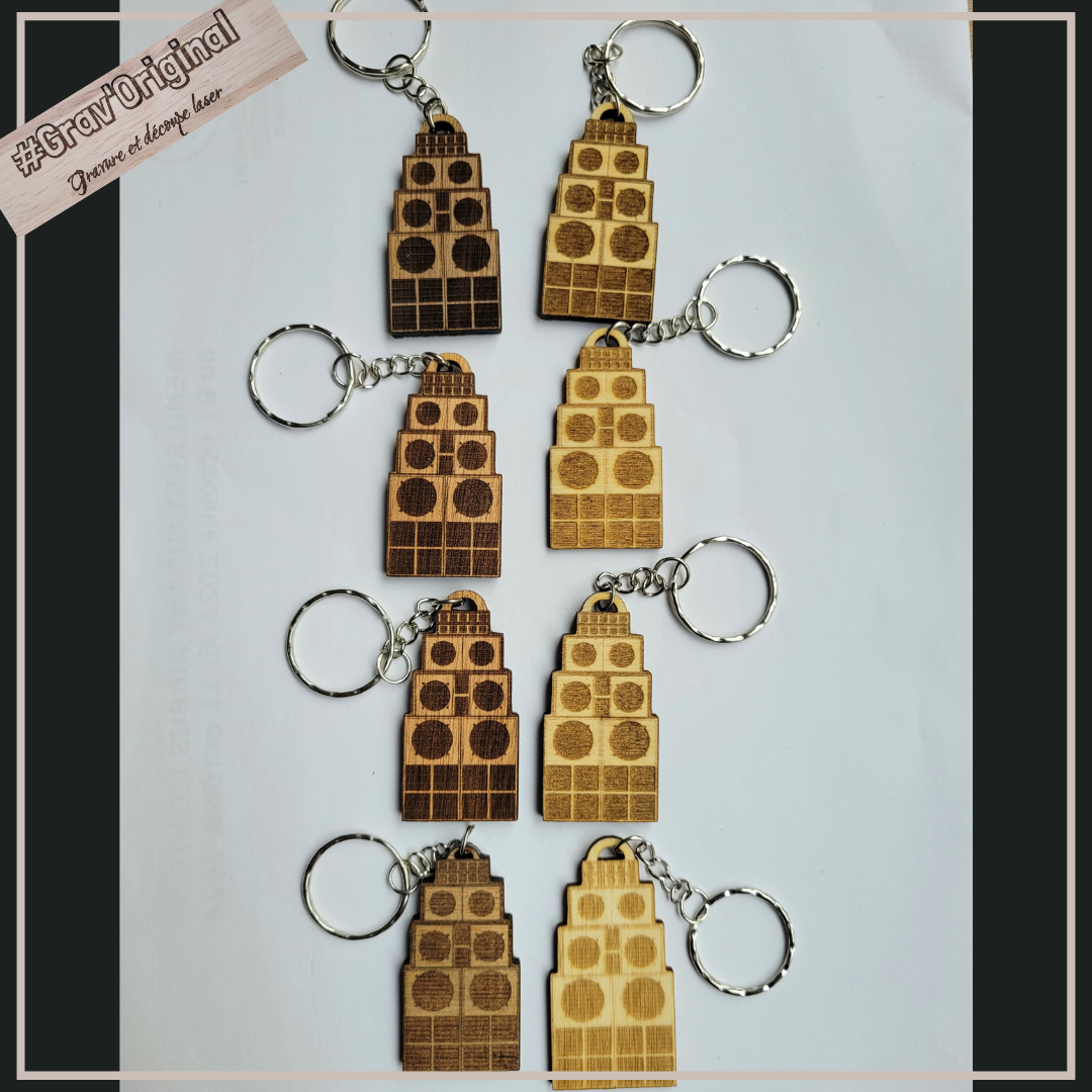 Porte clés en bois "stack"