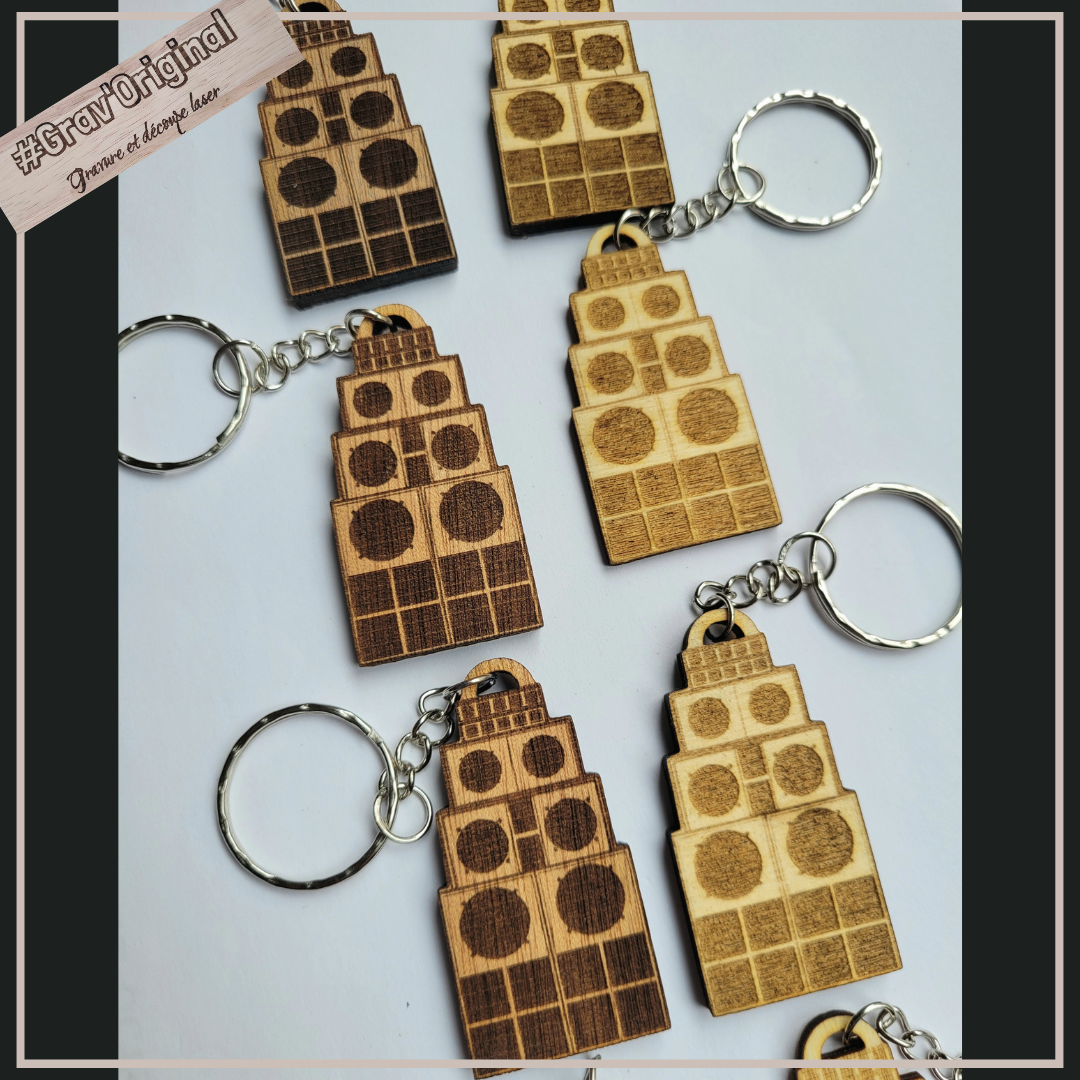 Porte clés en bois "stack"