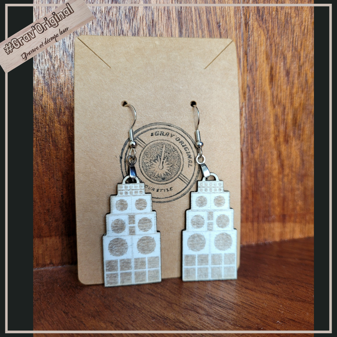 Boucles d'oreilles en bois "sound"