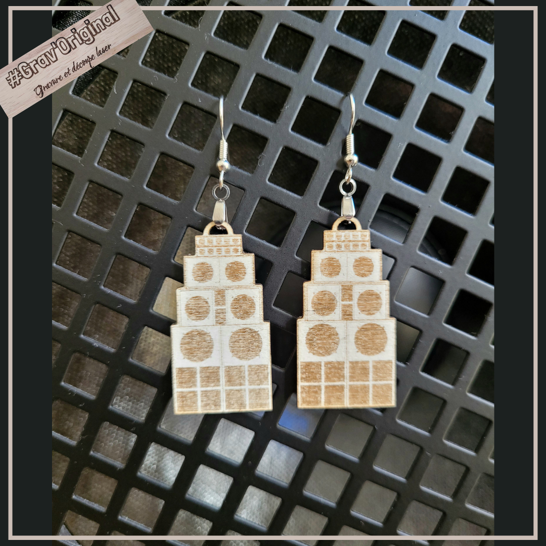 Boucles d'oreilles en bois "sound"